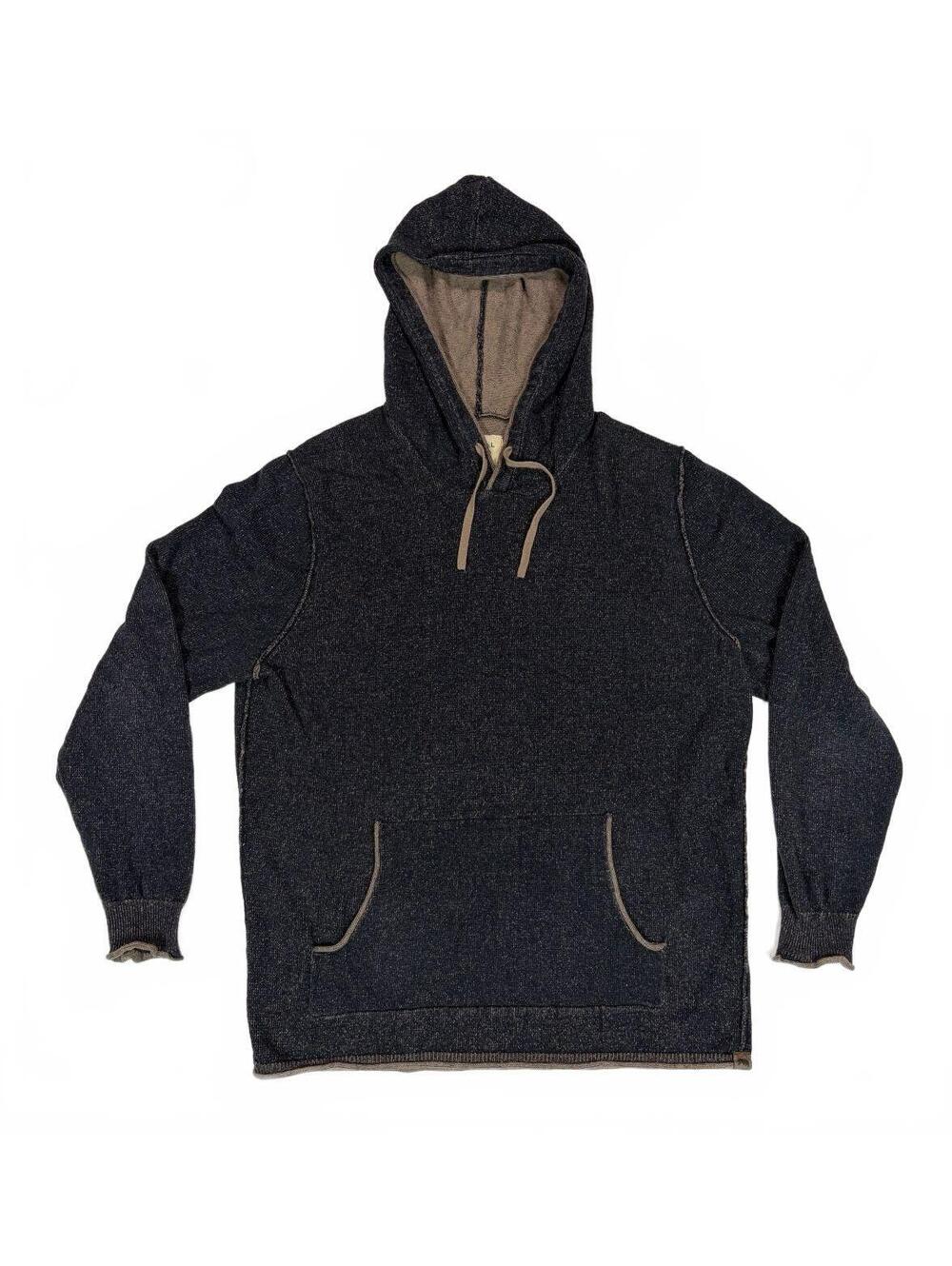 Minimalist The Normal Brand Men's L Navy Heather Cotton Pullover Hoodie Sweater